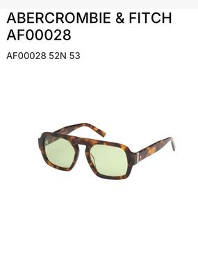 Abercrombie & Fitch Marcolin Tortoise Shell Frame Sunglasses with Green Lenses